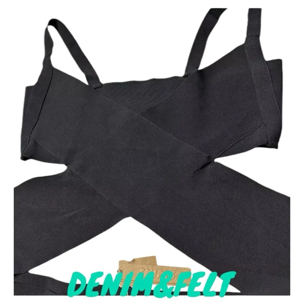 SKIMS Women's Knit Beachwear Bandage Monokini One Piece | Color: Onyx | NEW/NWT!